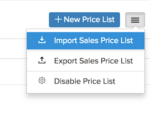Import Sales Price Lists