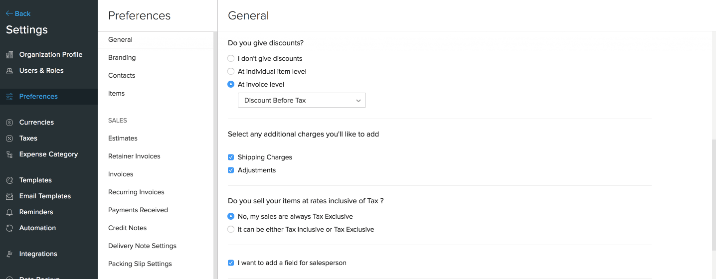 Enable Preferences