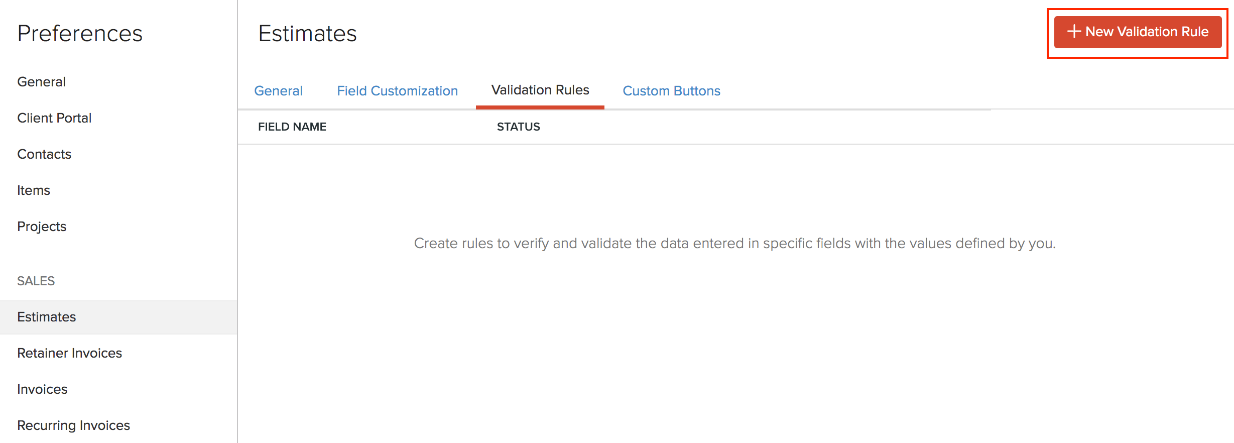 Preferences Help Zoho Invoice