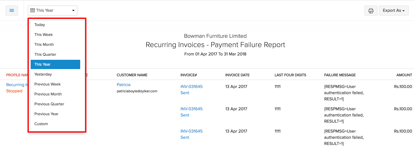 Payment Failure