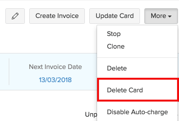 Delete Customer's Card