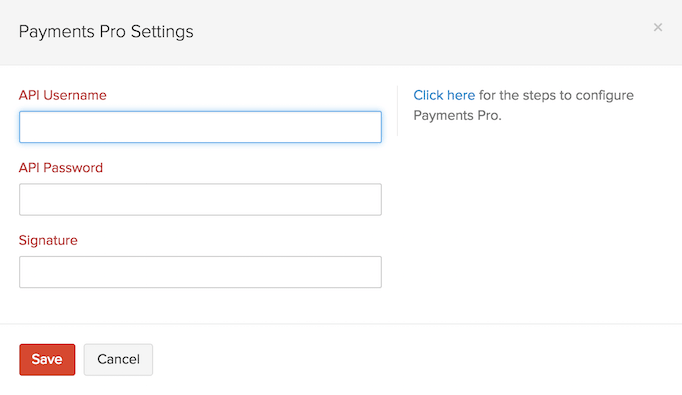 Setting up Payments Pro