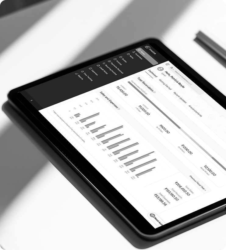 Best invoicing software for tabs | Zoho Invoice