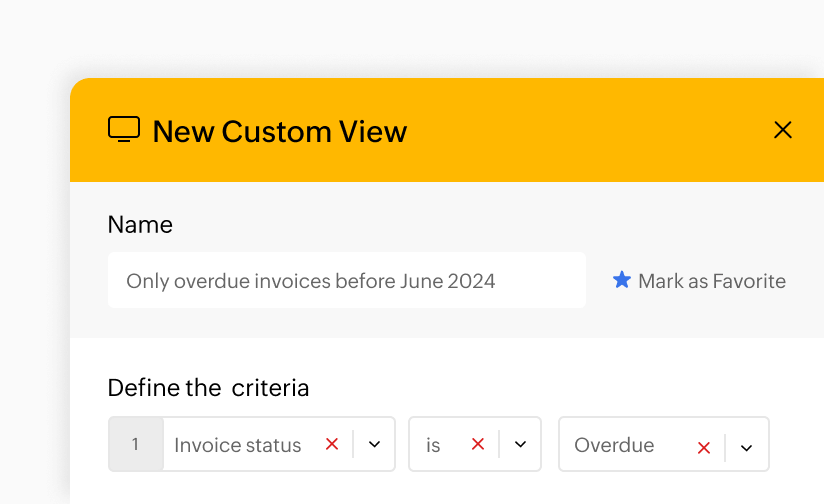 Create custom views and find only the invoices you want | Zoho Invoice