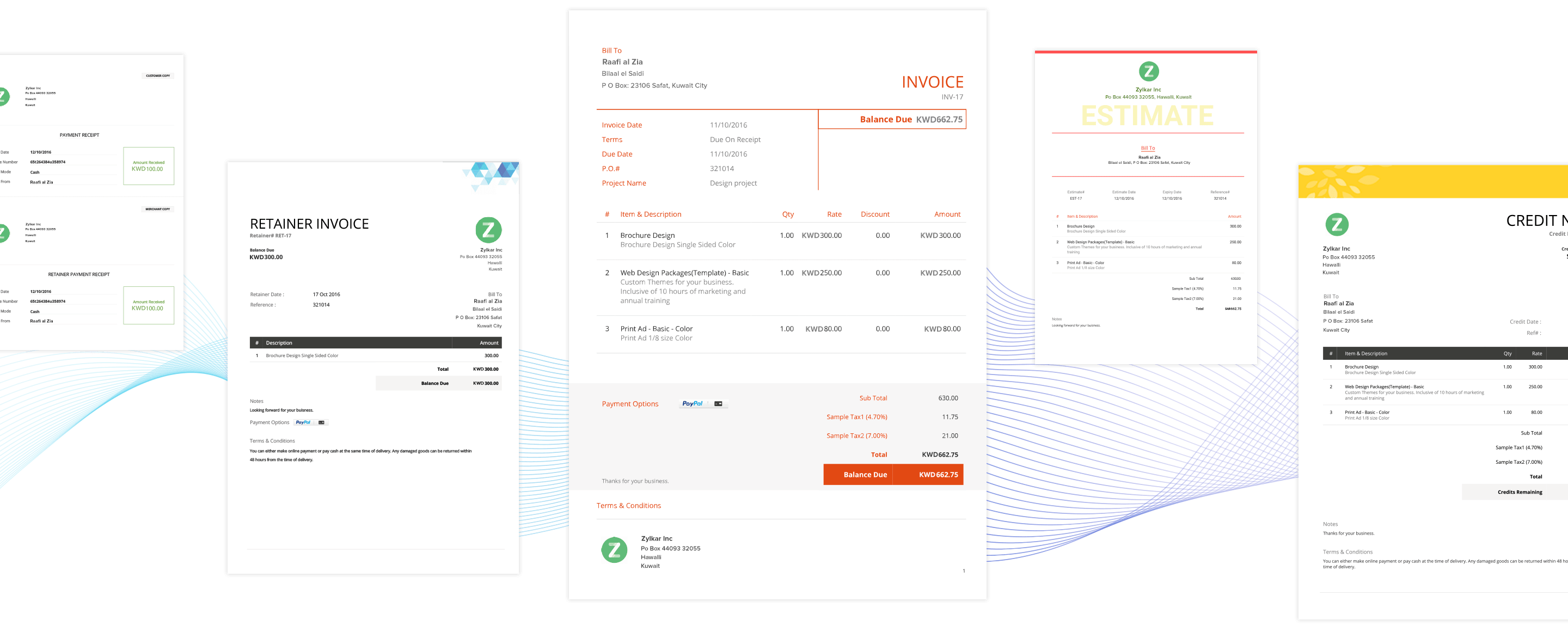 Editable Zoho Invoice Template