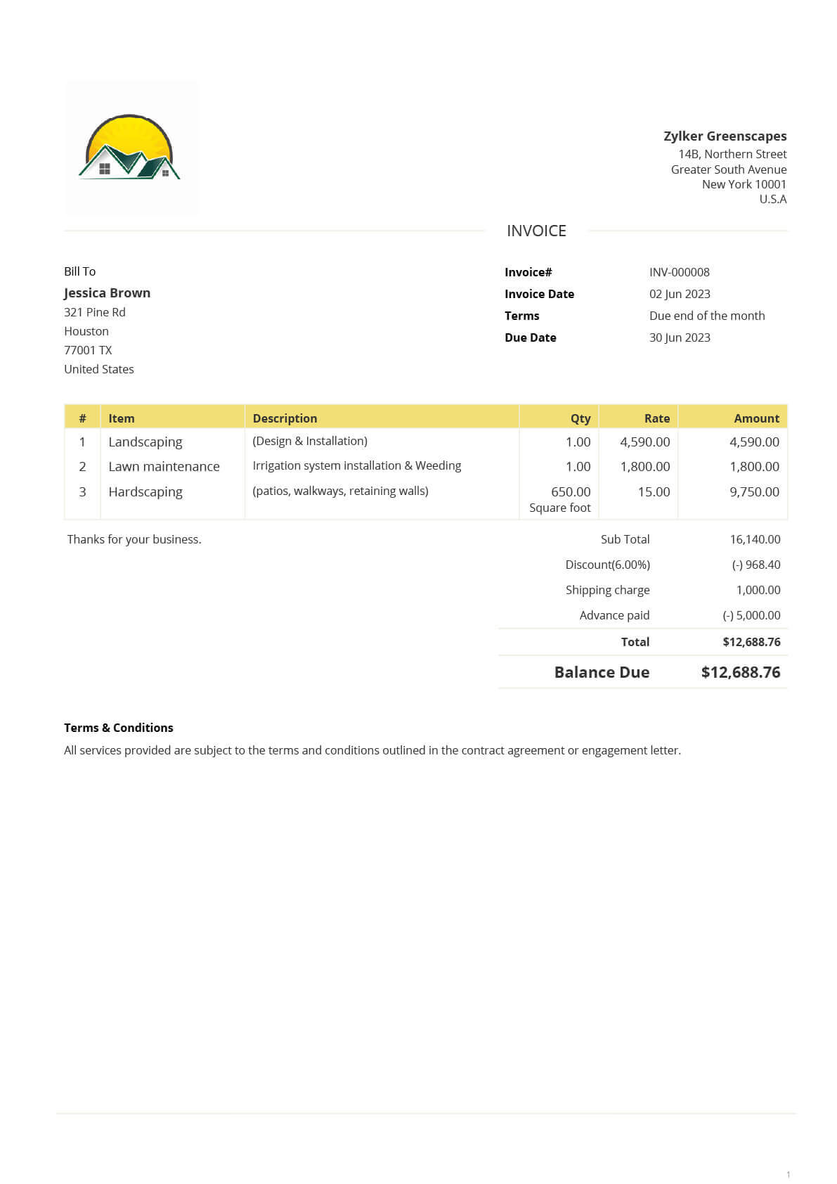 Contractor Invoice Template