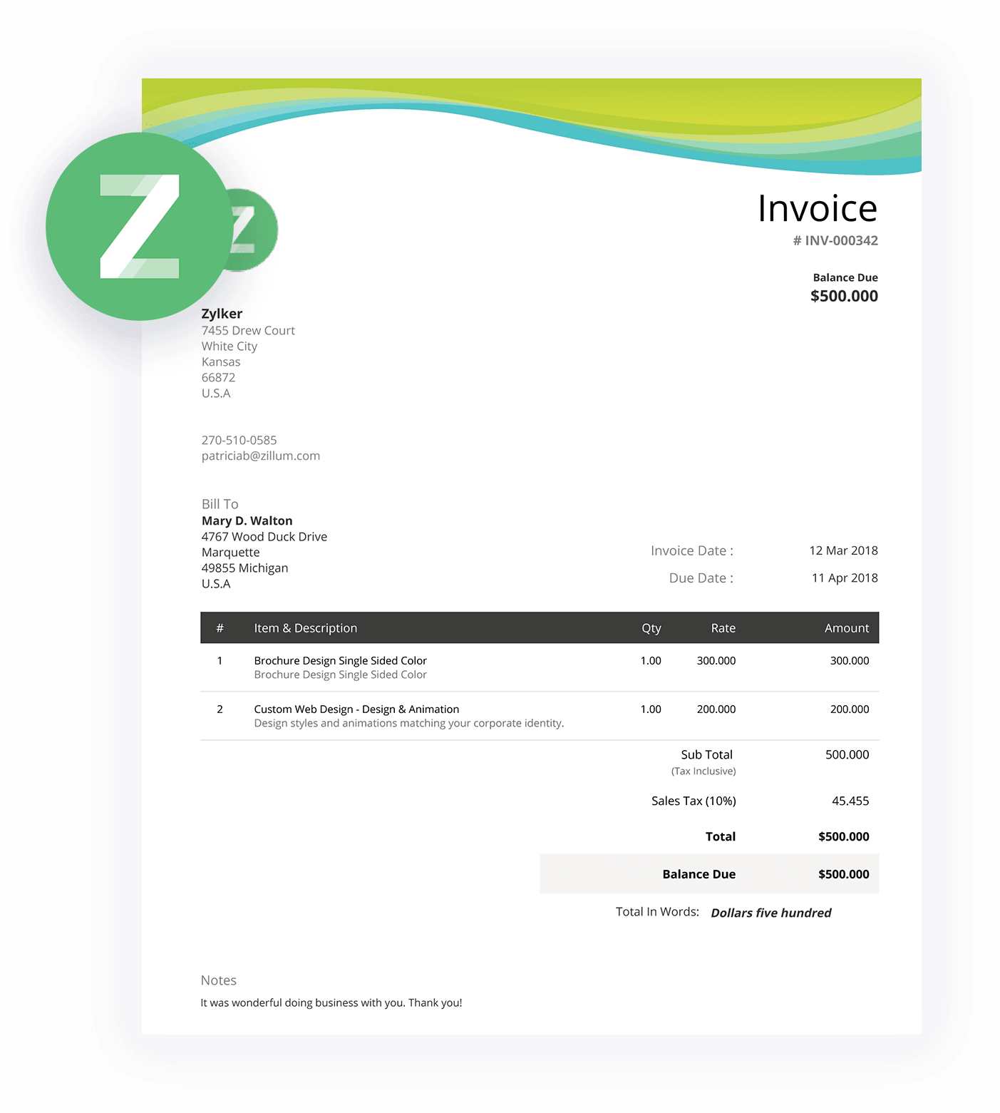 Invoice Template Free Invoice Templates Download Zoho Invoice