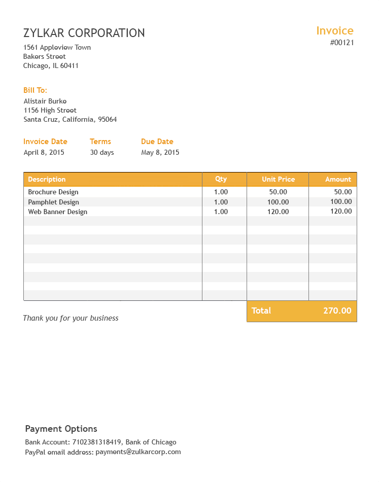 free invoices templates