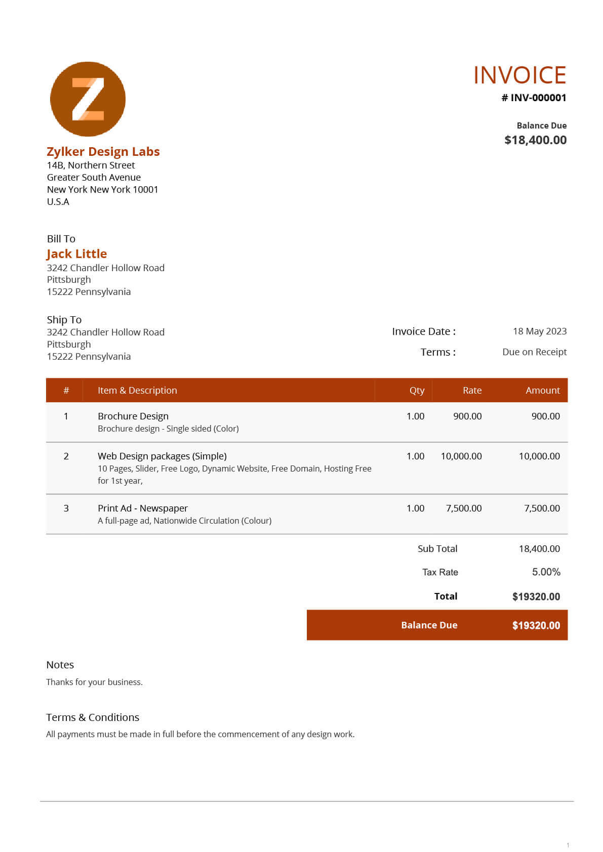 Page 2 - Free printable, customizable service invoice templates