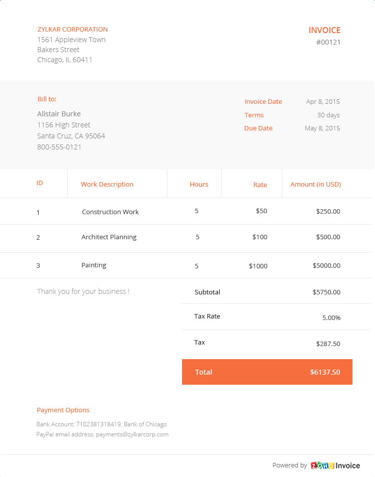 Auto Repair Invoice Template Microsoft Office from www.zoho.com