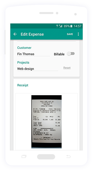 Android Expense Report App - Zoho Invoice