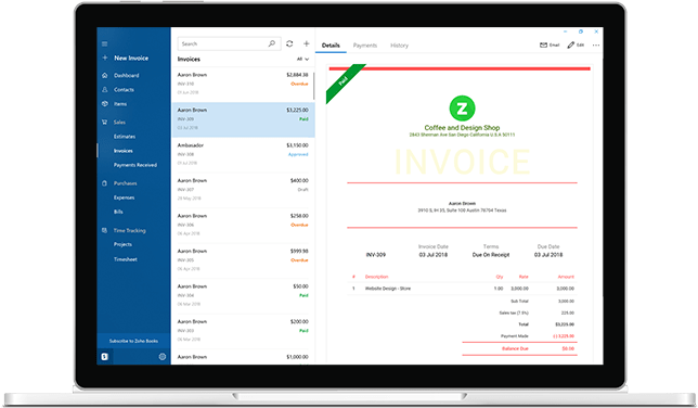 Send invoices instantly - Zoho Invoice