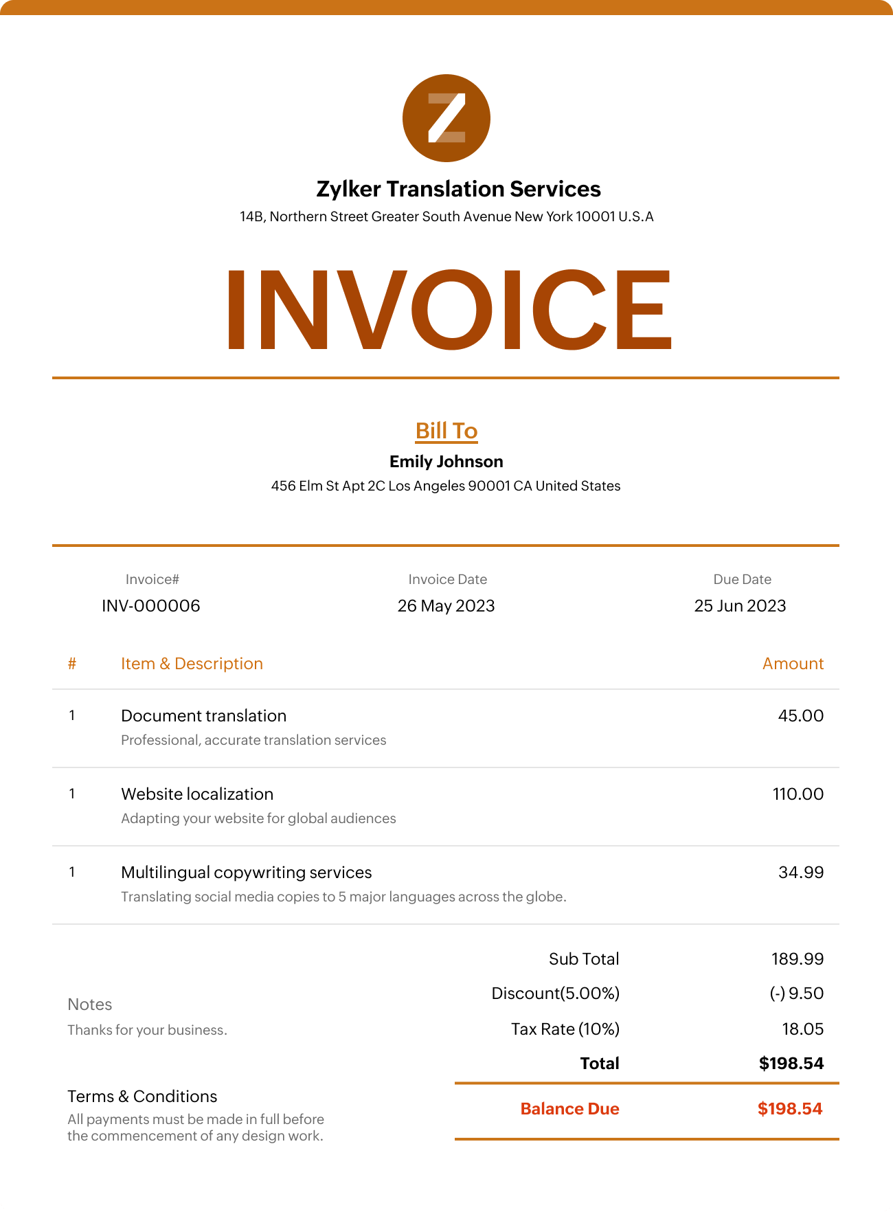 Freelance Invoice Template For Download