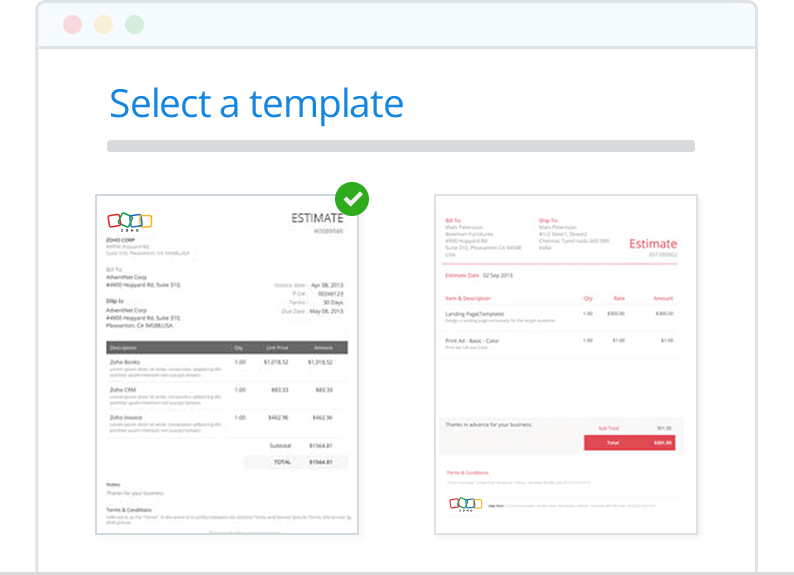 Choose from a Gallery of Quote Templates - Zoho Invoice
