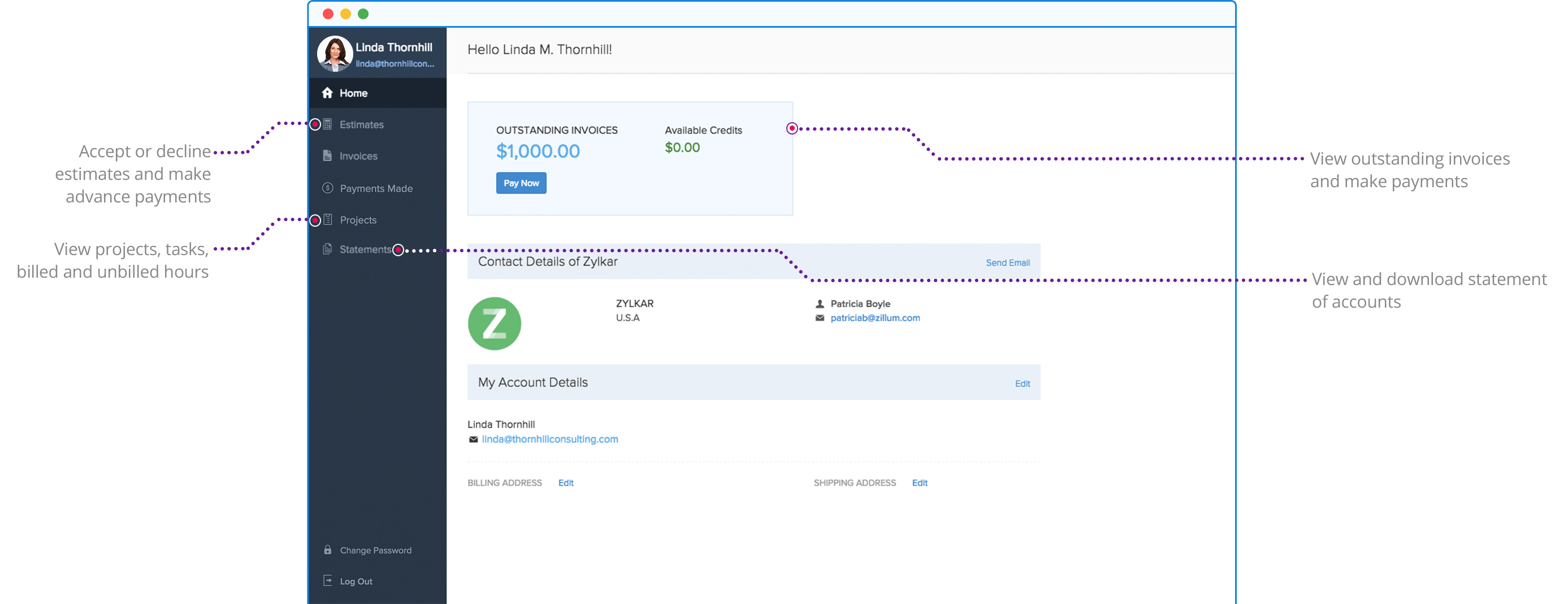 Online Customer Portal - Zoho Invoice