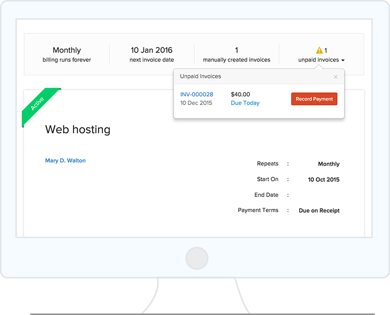 Recurring Invoices - Zoho Invoice