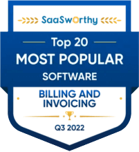 Saasworthy Top 20 Most Popular Software for Billing and Invoicing Award 