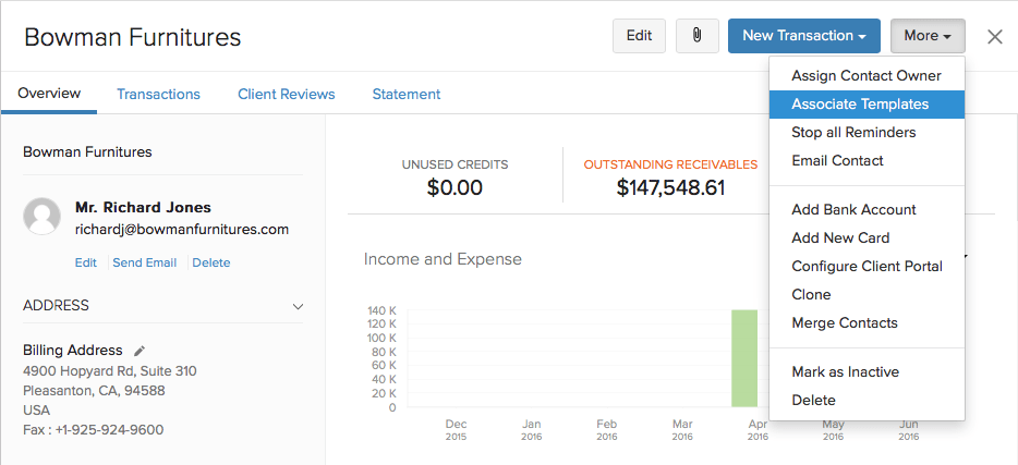 Associate templates