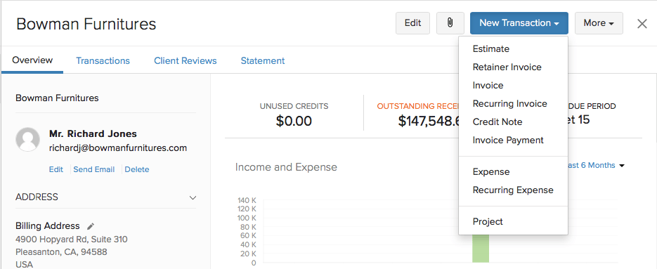 Invoice representing an opening debit balance