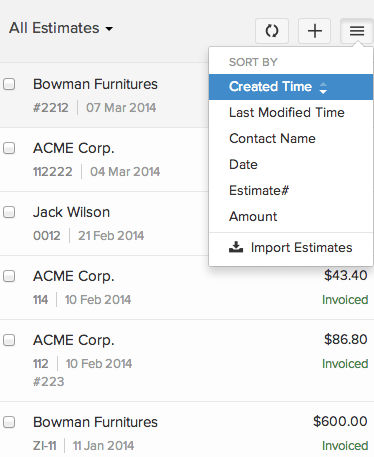 Sort your estimates any way you want