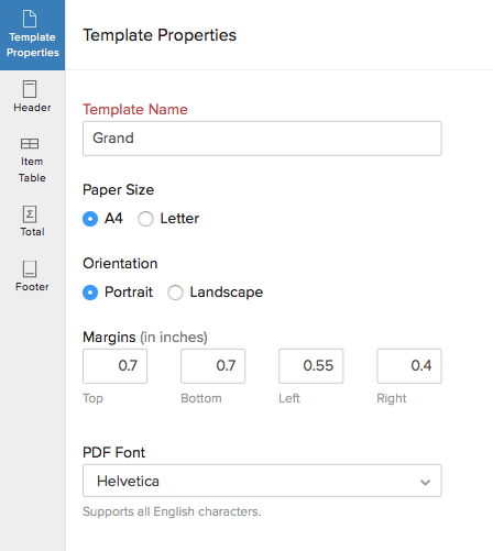 Invoice Size