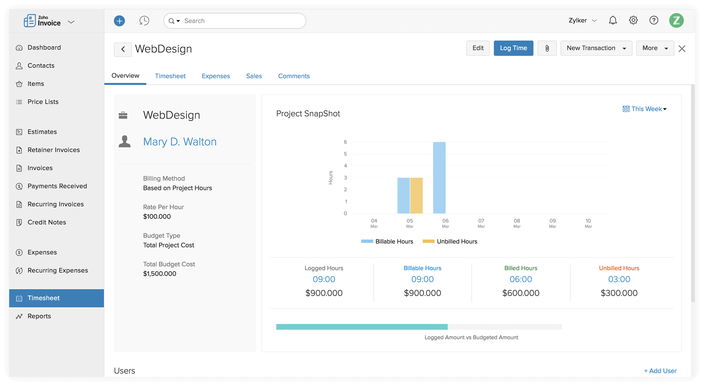 Free Timesheet Invoicing Billing Software Zoho Invoice