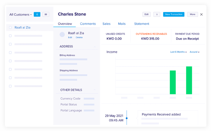 Contact Management - Online Accounting Software | Zoho Books