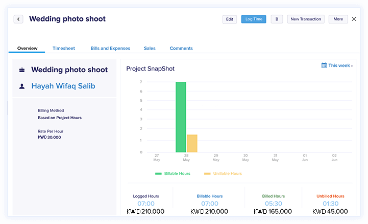 Time Tracking - Online Accounting Software | Zoho Books