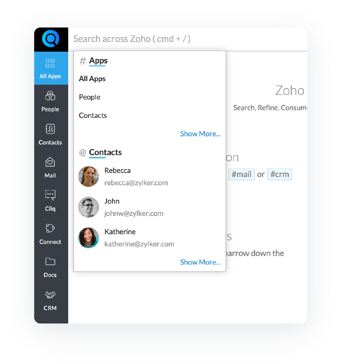 Erweiterte Funktionen Zoho Mail
