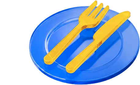 Illustration of a plate with a spoon