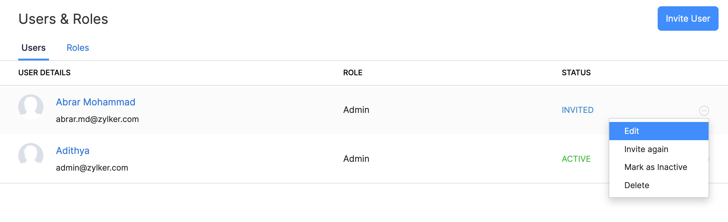 Users and Roles
