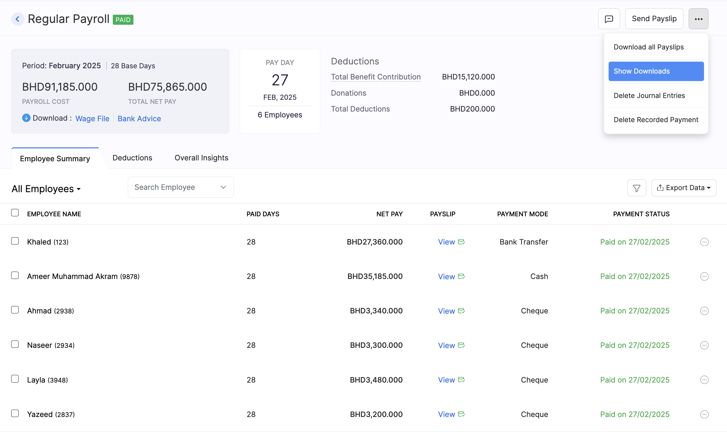 Create Pay Run