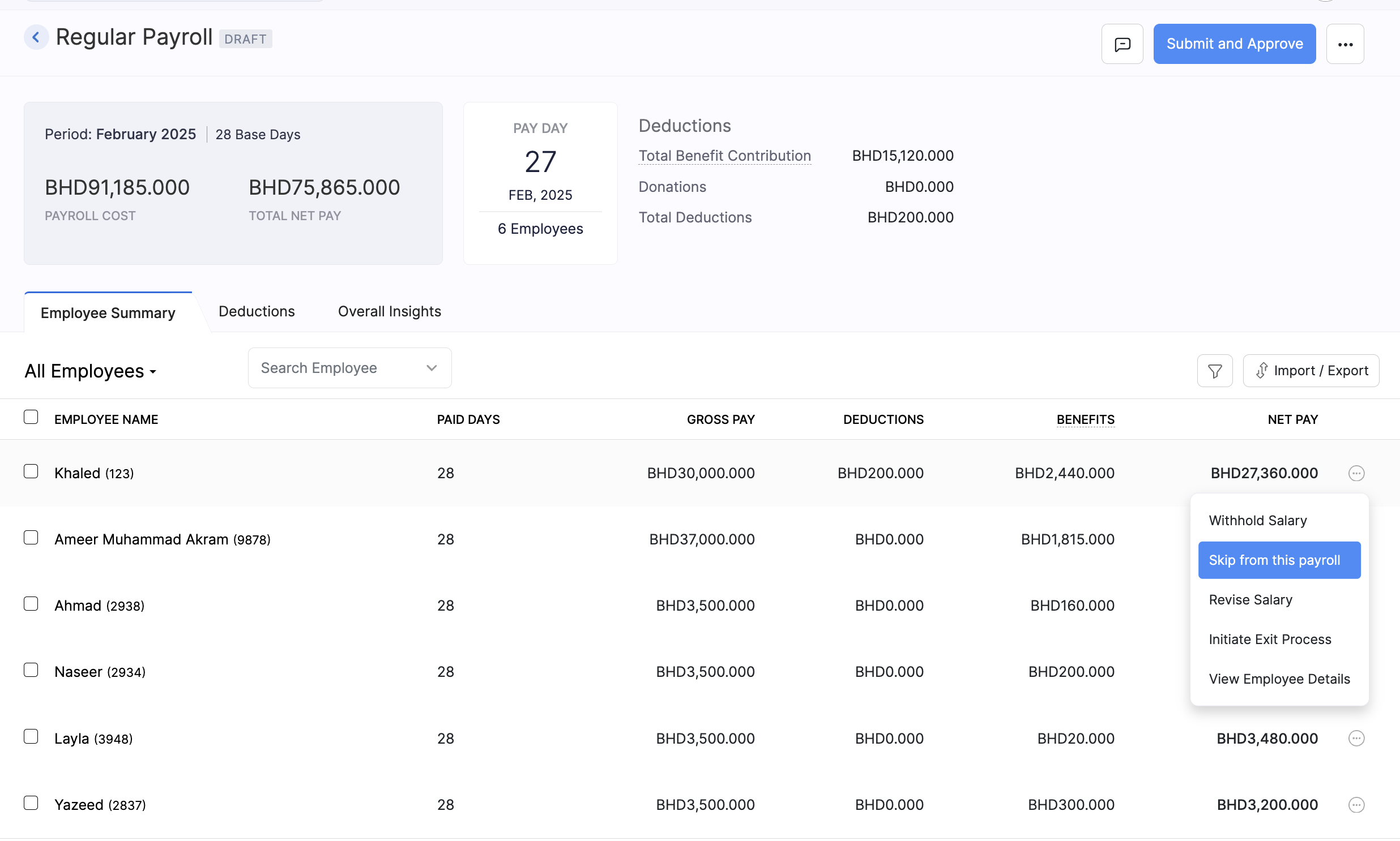 Create Pay Run