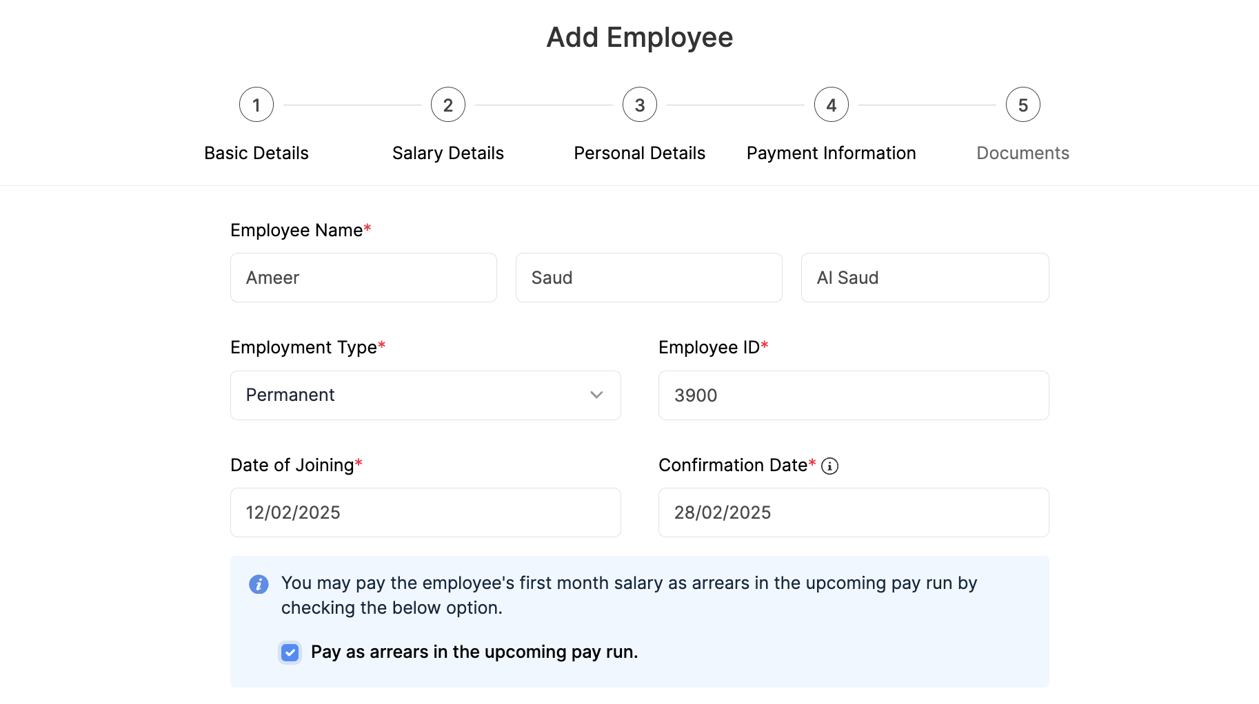 Create Pay Run