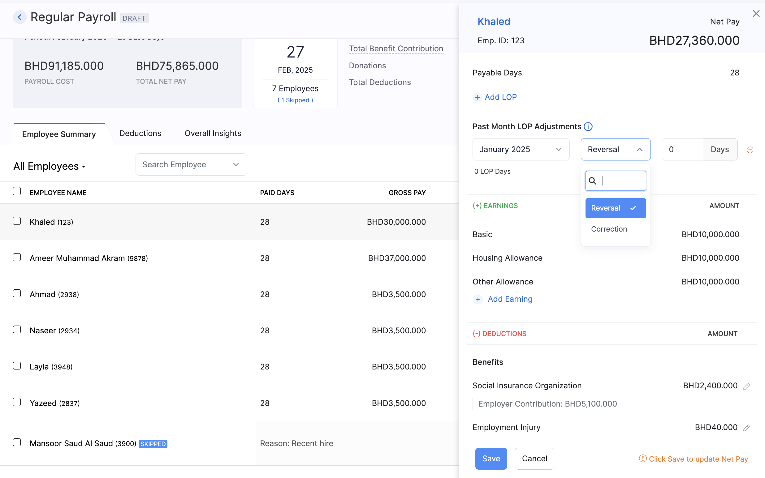 Create Pay Run