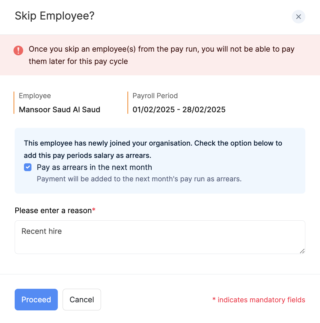 Create Pay Run