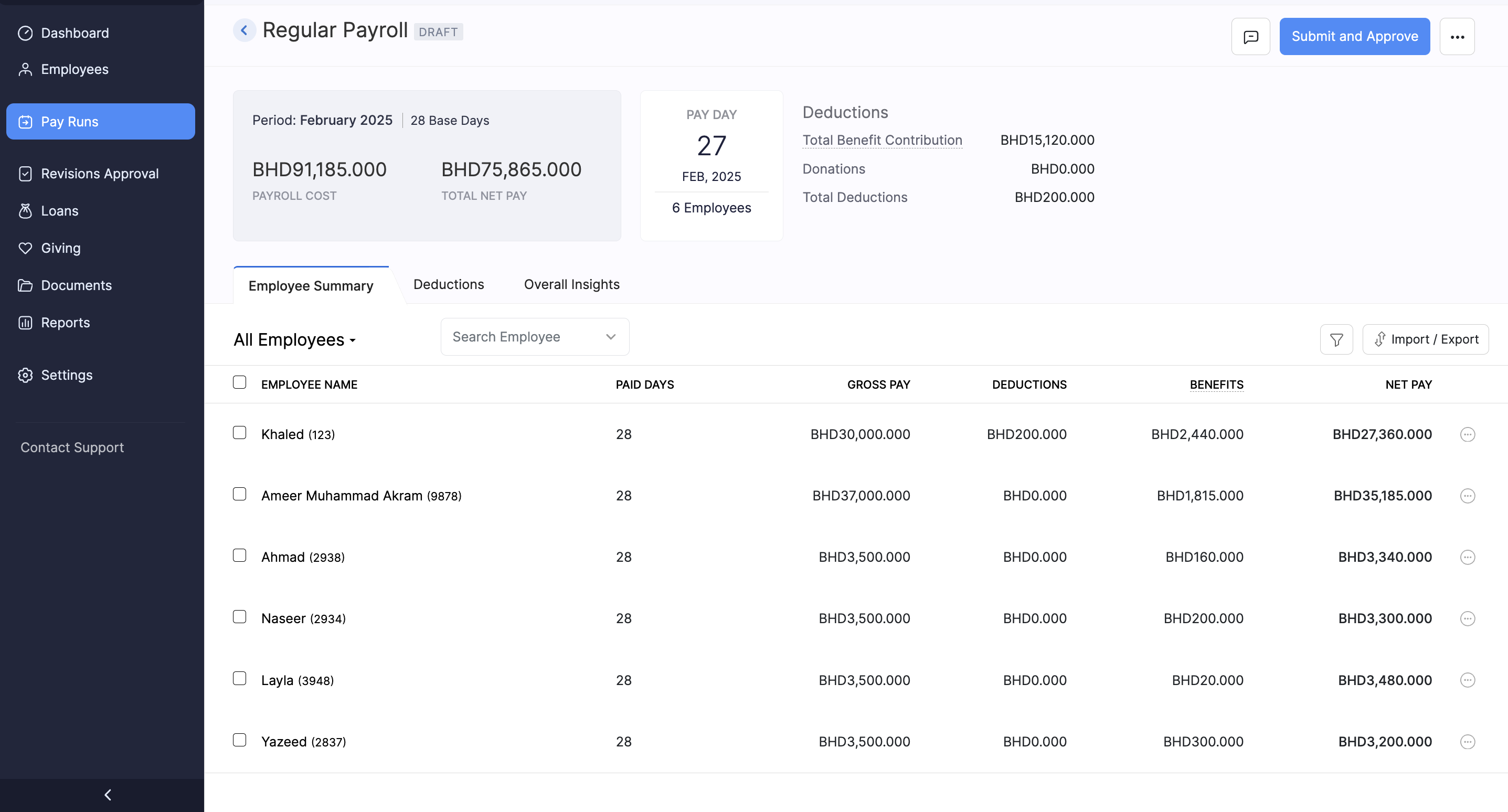 Create Pay Run
