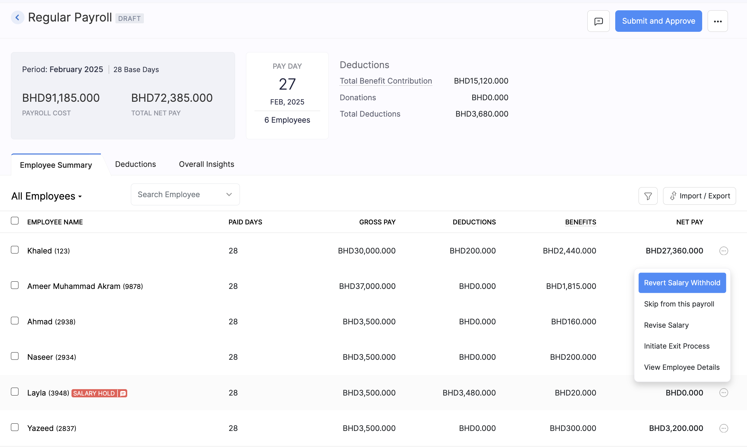 Create Pay Run