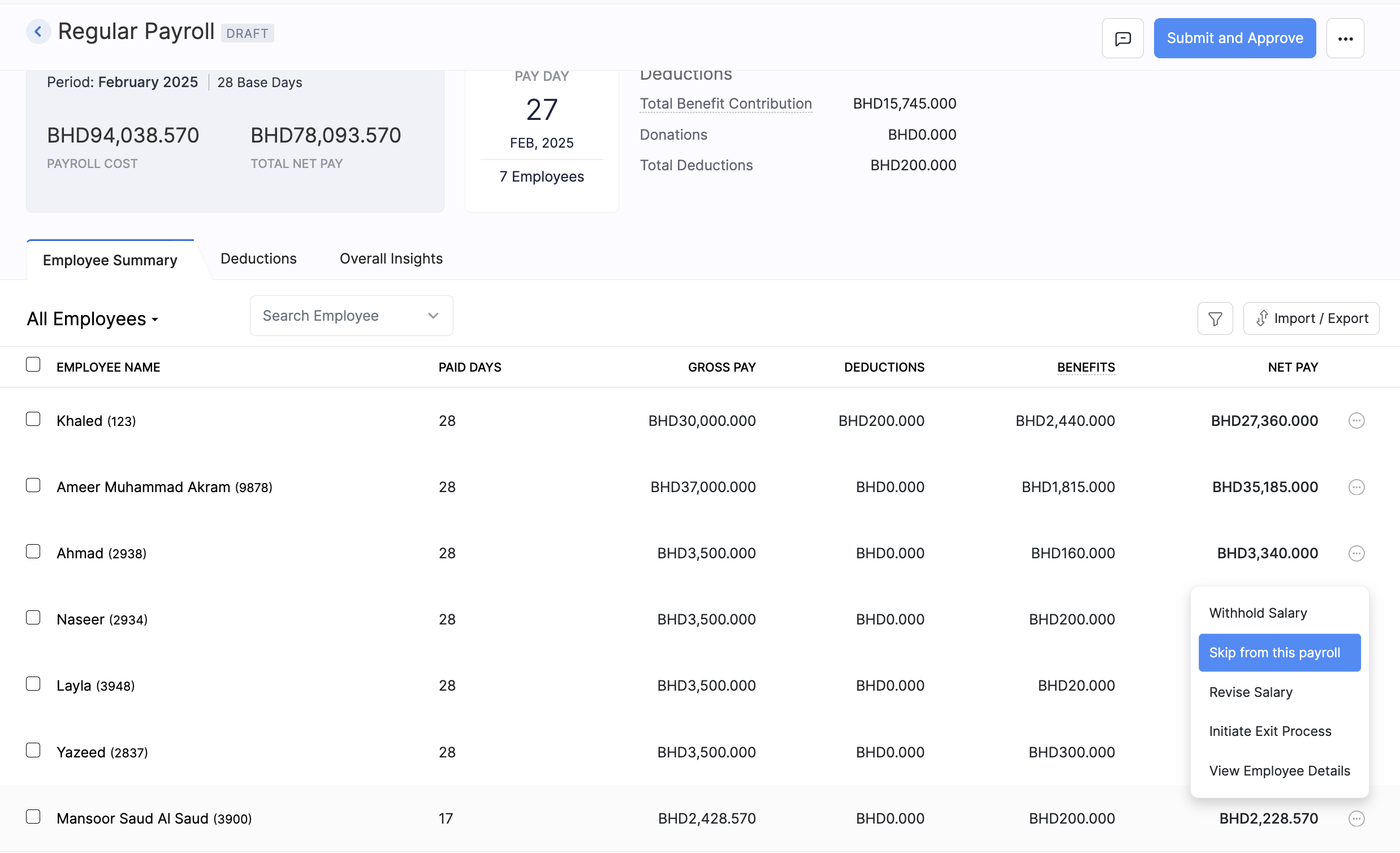 Create Pay Run