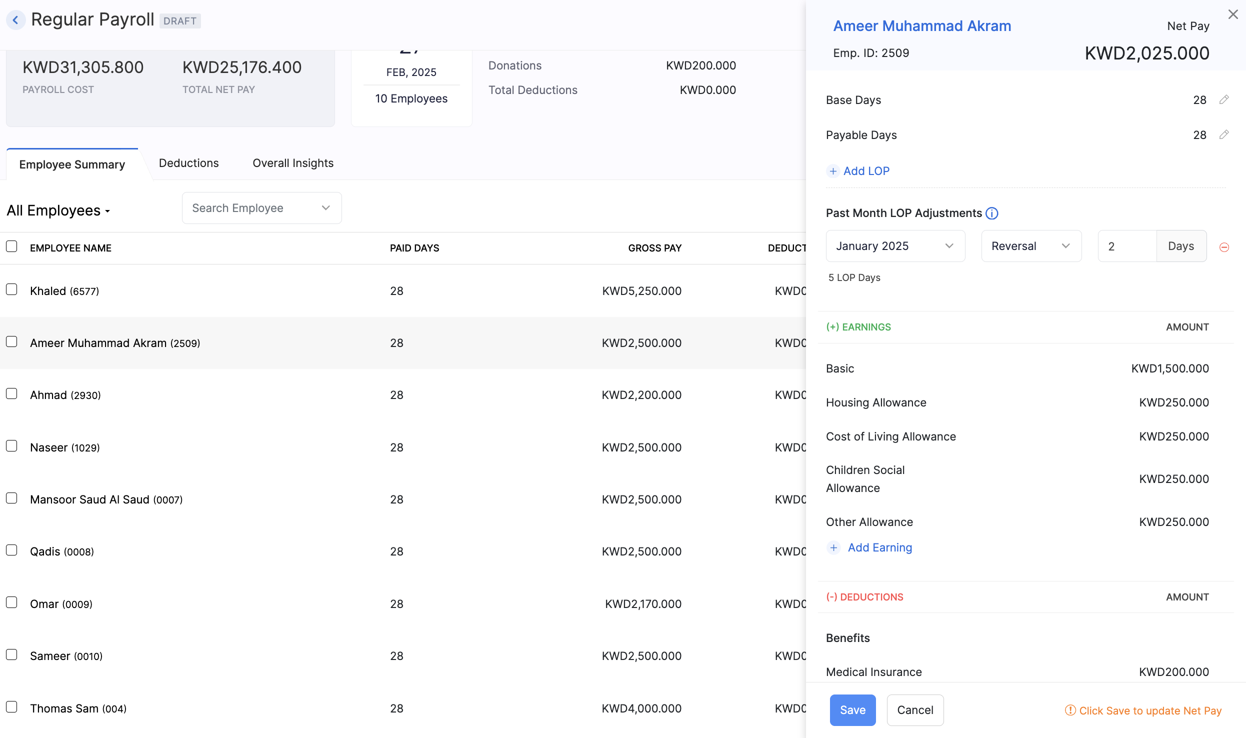 Create Pay Run