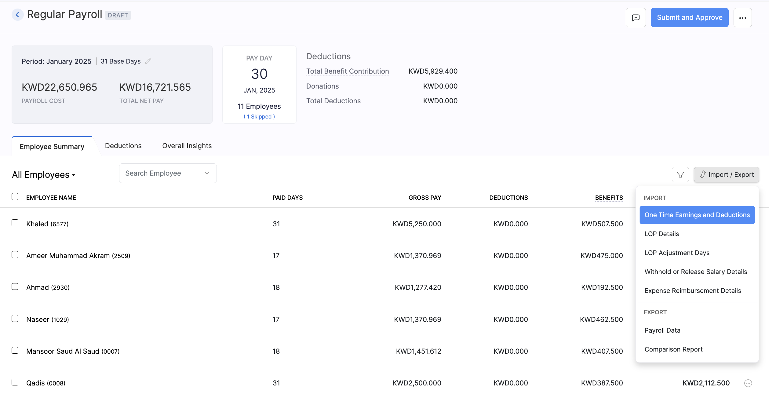 Create Pay Run