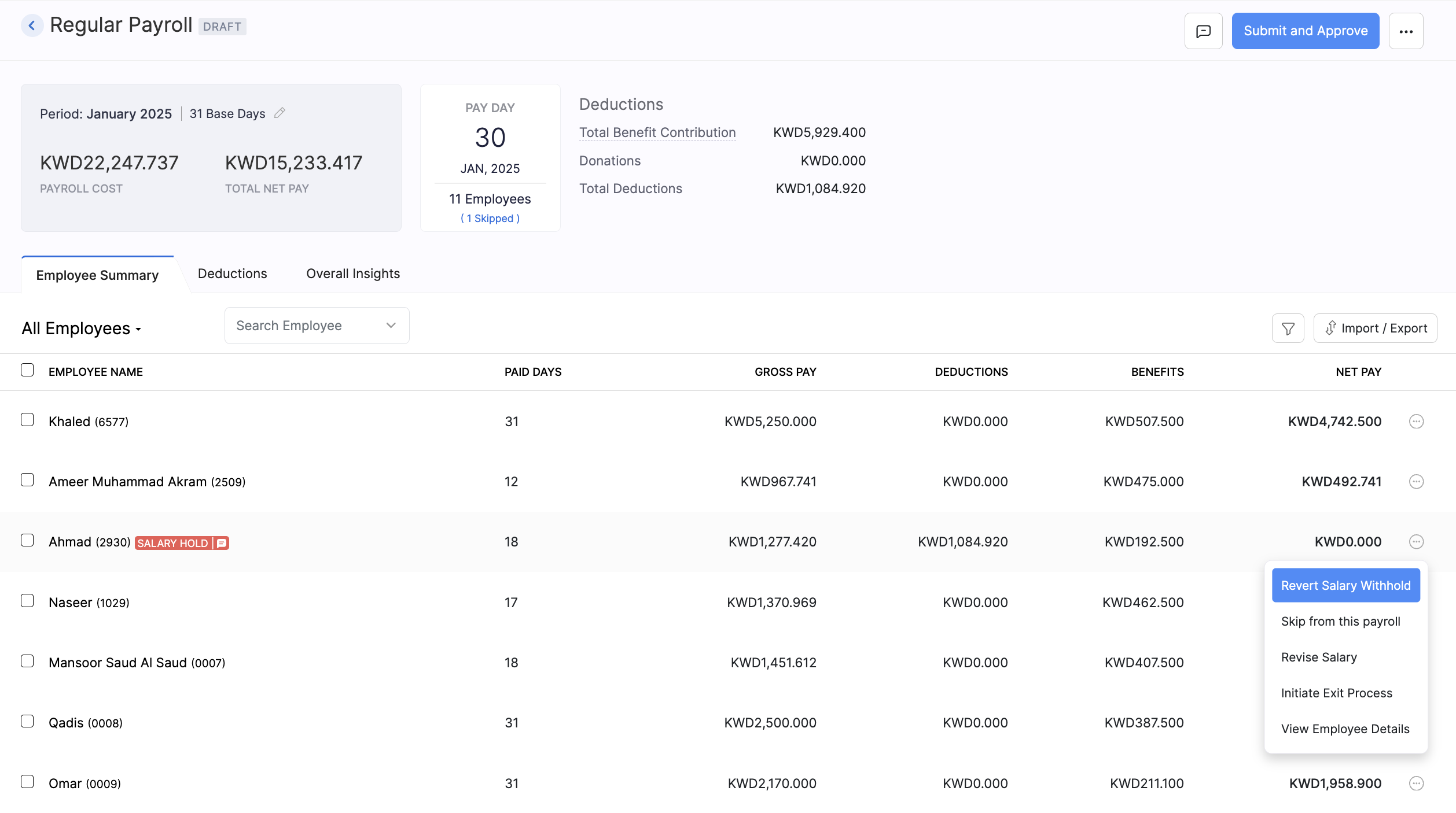 Create Pay Run
