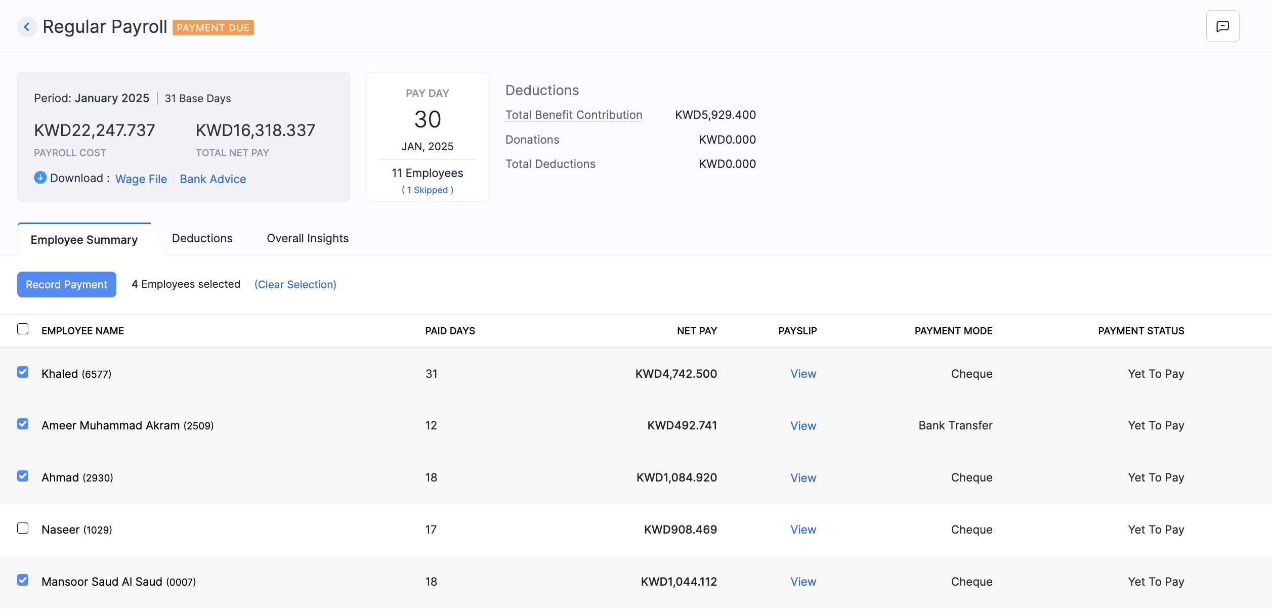 Create Pay Run
