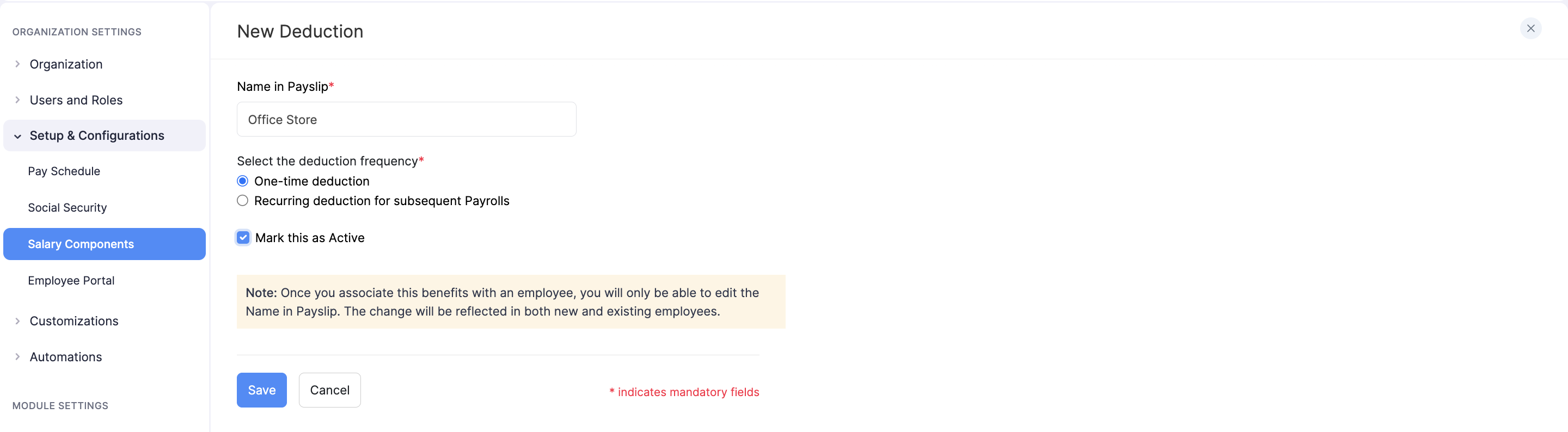 Salary Components