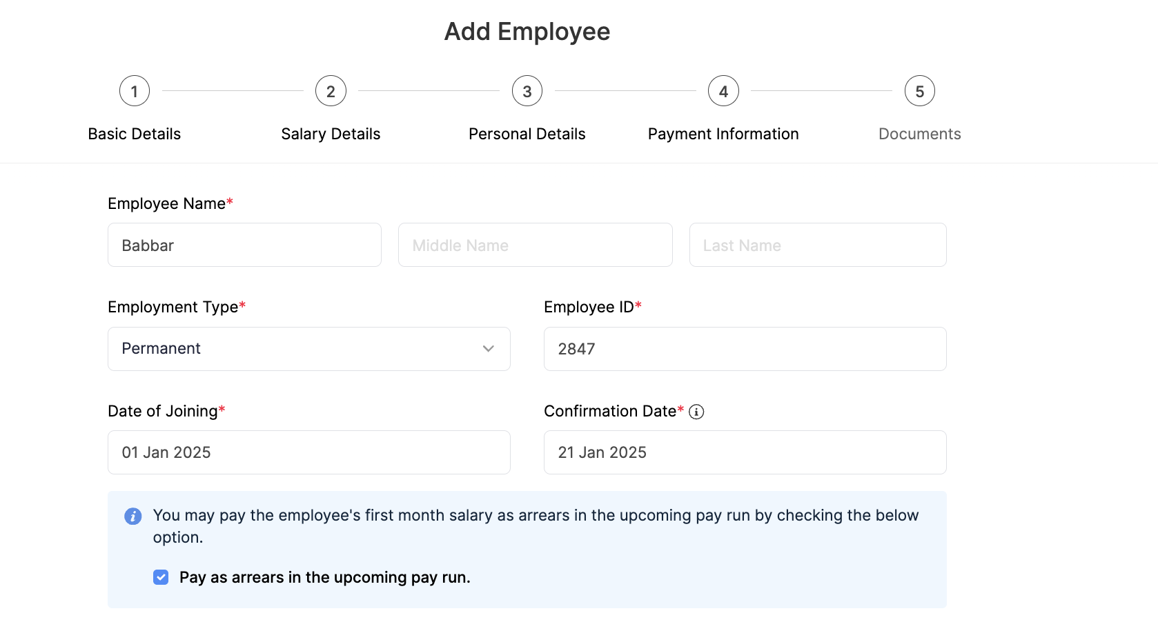 Create Pay Run
