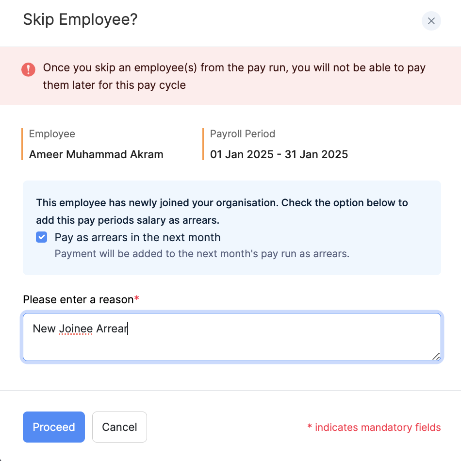 Create Pay Run
