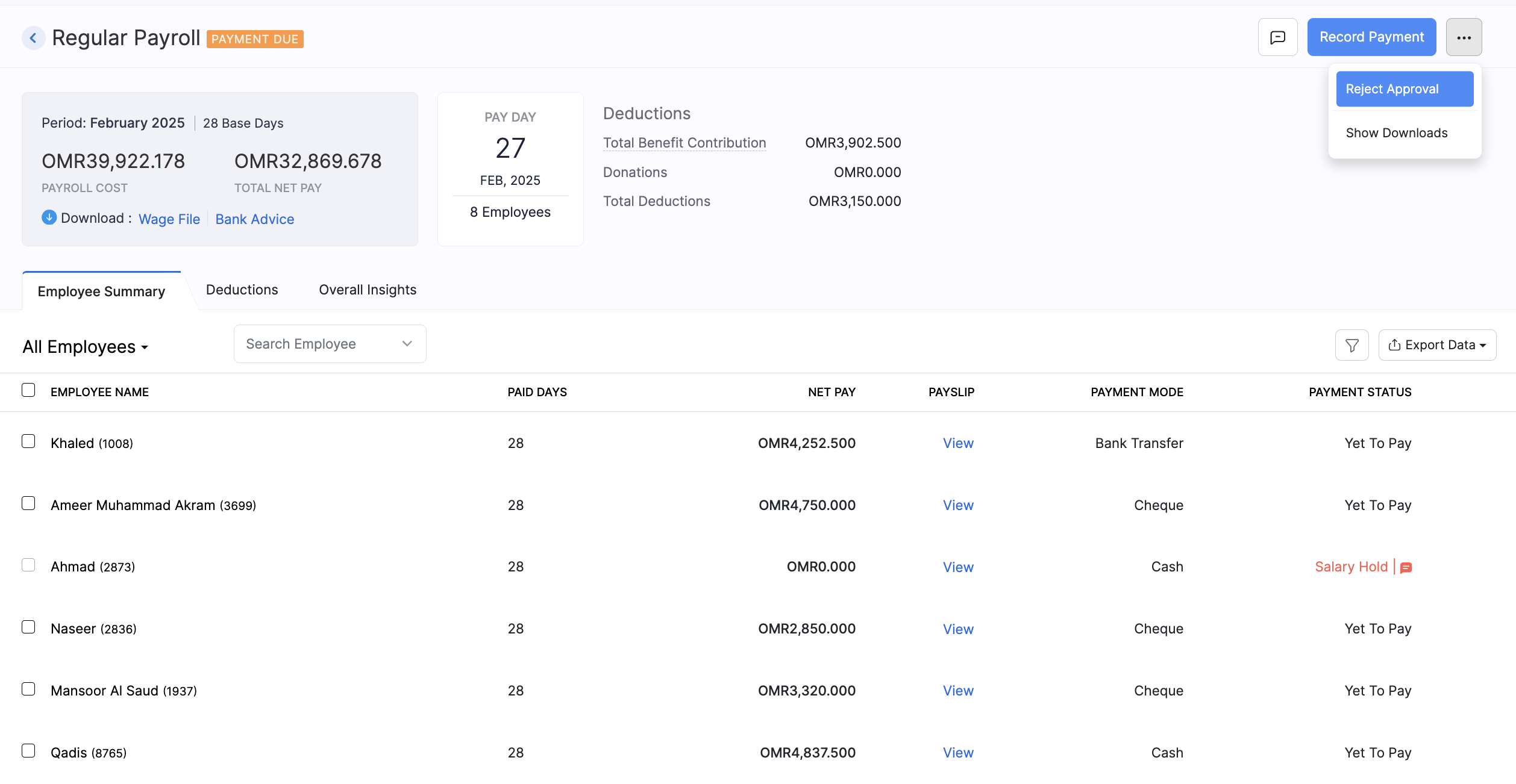 Create Pay Run