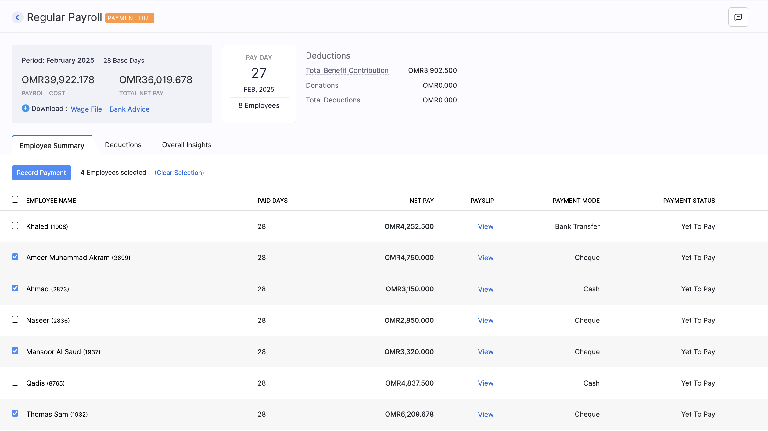 Create Pay Run