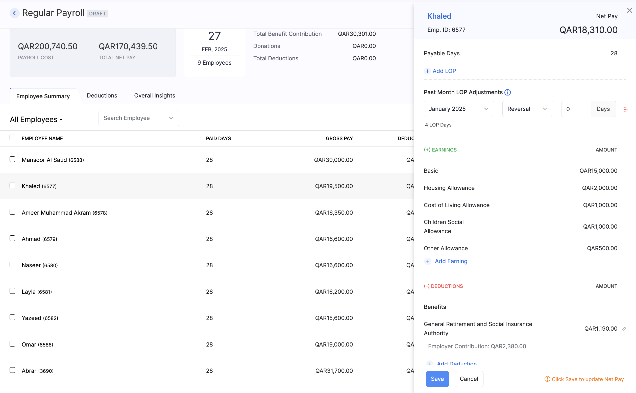 Create Pay Run