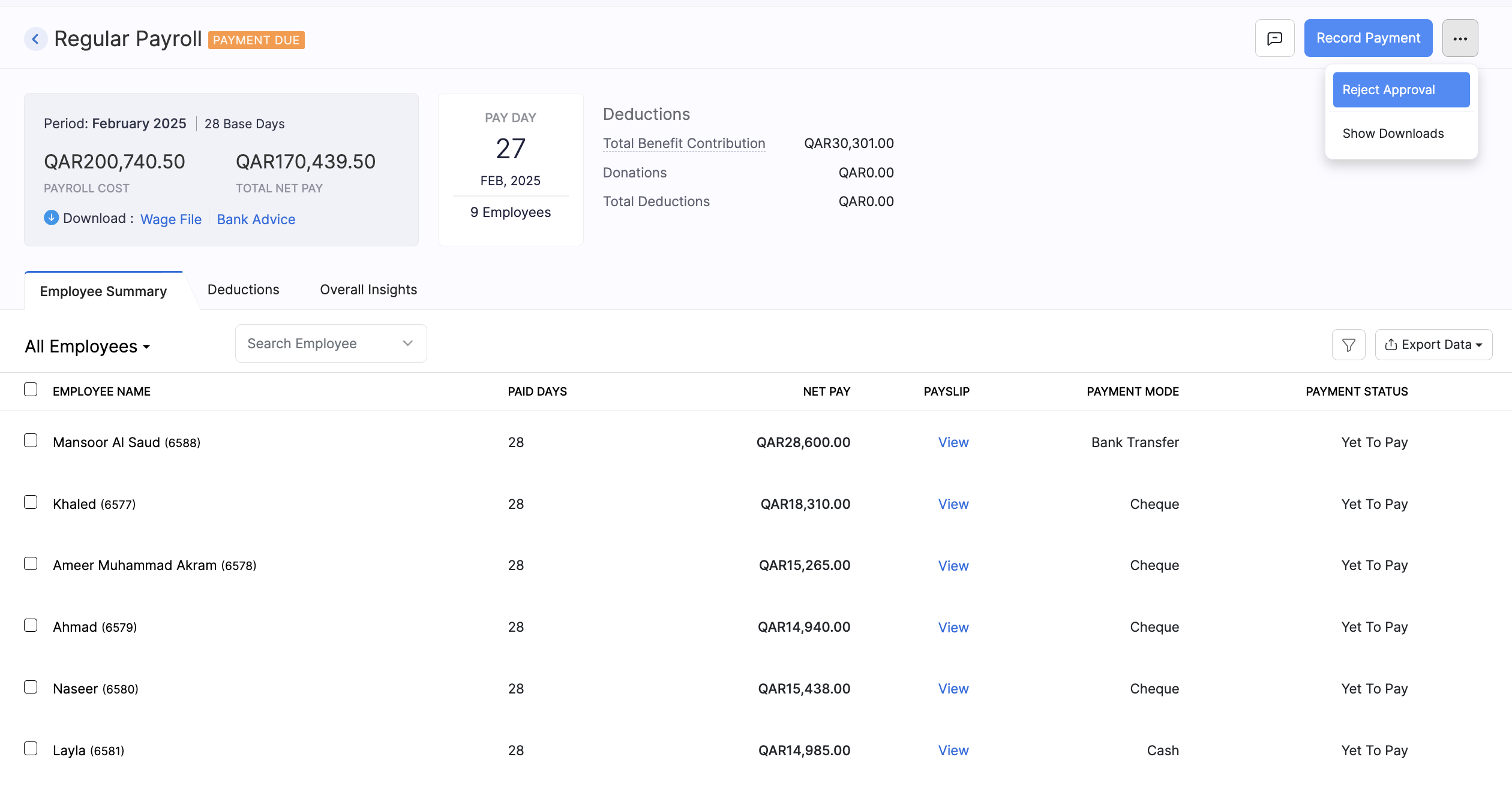 Create Pay Run